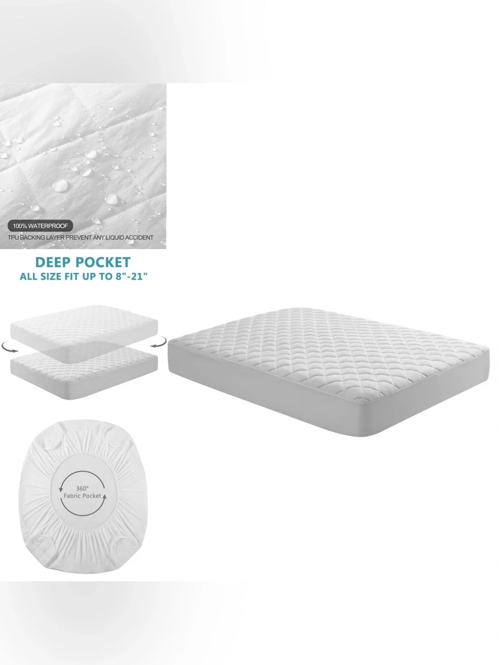 JPHome Quilted Waterproof mattress Protector California King NWT eBay